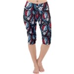 Grateful Dead Pattern Lightweight Velour Cropped Yoga Leggings
