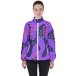 Abstract Background Shapes Banner Women s High Neck Windbreaker