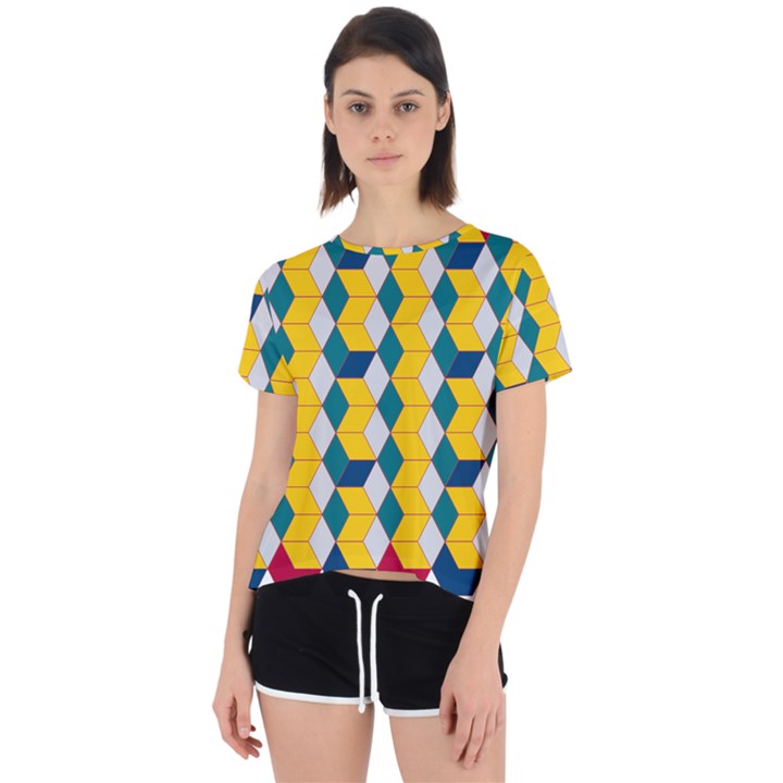 Vectors Blocks Label Illusion Open Back Sport Tee