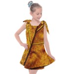 Leaf Leaf Veins Fall Kids  Tie Up Tunic Dress