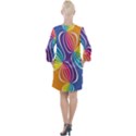 Illustration Abstract Background Pattern Rainbow Color Open Neck Shift Dress View2