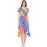Illustration Abstract Background Pattern Rainbow Color High Low Boho Dress