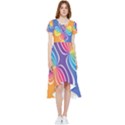 Illustration Abstract Background Pattern Rainbow Color High Low Boho Dress View1