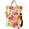 Citrus Fruit Seamless Pattern Fold Over Handle Tote Bag View2