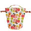 Citrus Fruit Seamless Pattern Drawstring Bucket Bag View2
