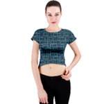Abstract Illustration Background Rectangles Pattern Crew Neck Crop Top