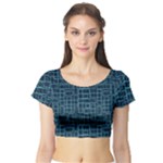 Abstract Illustration Background Rectangles Pattern Short Sleeve Crop Top