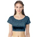 Abstract Illustration Background Rectangles Pattern Short Sleeve Crop Top View1