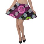 Background Circles Abstract Pattern Velvet Skater Skirt