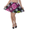 Background Circles Abstract Pattern Velvet Skater Skirt View1