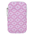 Illustration Background Pink Flower Abstract Pattern Waist Pouch (Small)