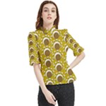 Minimalist Circles  Frill Neck Blouse