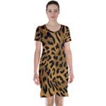 Leopard Print Jaguar Dots Brown Short Sleeve Nightdress