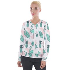 Art Geometric Velvet Zip Up Jacket