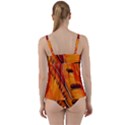 Orange Leaves Nature Pattern Twist Front Tankini Set View2
