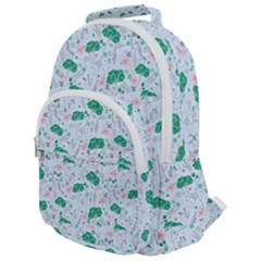 Illustration Flower Pattern Wallpaper Seamless Rounded Multi Pocket Backpack