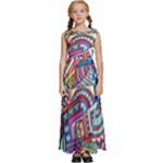 Abstract Art Color Geometry Pattern Kids  Satin Sleeveless Maxi Dress