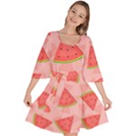 Background Watermelon Pattern Fruit Velour Kimono Dress