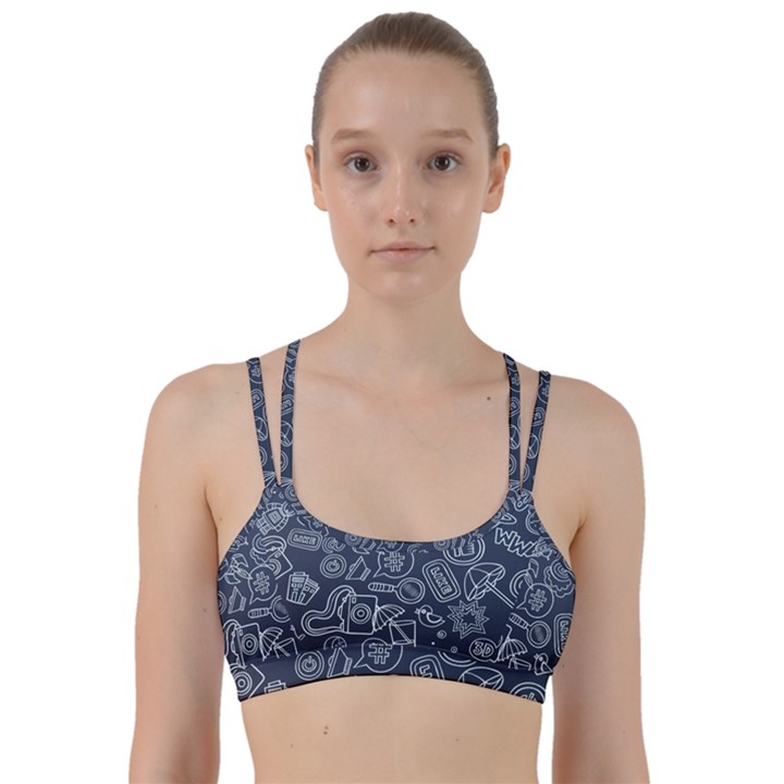 Internet Planet Drink Computer Line Them Up Sports Bra
