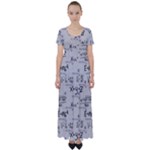 Pattern Wallpaper Math Formula Albert Einstein High Waist Short Sleeve Maxi Dress