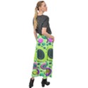 Blob Ring Circle Abstract Velour Split Maxi Skirt View2