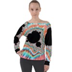 Fractal Abstract Background Off Shoulder Long Sleeve Velour Top