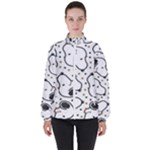 Dog Pattern Women s High Neck Windbreaker