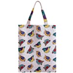 Seamless-pattern-with-hand-drawn-bird-black Zipper Classic Tote Bag
