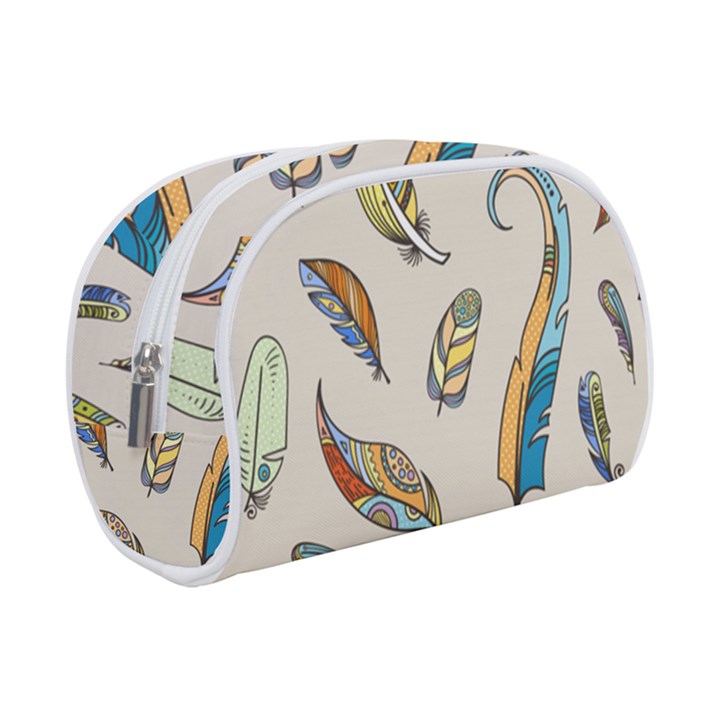 Vector-boho-doodle-feathers-seamless-pattern-illustration Make Up Case (Small)