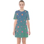 Color Pattern Dot Scrapbooking Sixties Short Sleeve Mini Dress