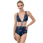 Monster Alien Pattern Seamless Background Tied Up Two Piece Swimsuit