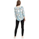 Penguin pattern Chiffon Quarter Sleeve Blouse View2