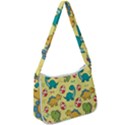 Seamless pattern with cute dinosaurs character Zip Up Shoulder Bag View1