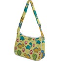 Seamless pattern with cute dinosaurs character Zip Up Shoulder Bag View2