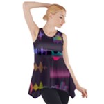 Colorful-sound-wave-set Side Drop Tank Tunic