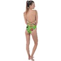Modern-comics-background-pattern-with-bombs-lightening-jagged-clouds-speech-bubbles Tie Strap One Piece Swimsuit View2