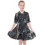 Abstract Colorful Texture Kids  All Frills Chiffon Dress