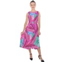 Sheets Tropical Reason Print Pattern Design Midi Tie-Back Chiffon Dress View1