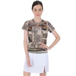 Antique Map Railway Lines Railway Train Char Women s Sports Top