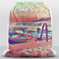 Boats On Lake Garda Drawstring Bag (large)