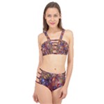 Fantasy Surreal Animals Psychedelic Pattern Cage Up Bikini Set