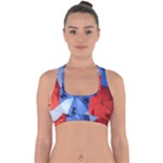 Letters Pattern Folding Umbrellas 2 Cross Back Hipster Bikini Top 