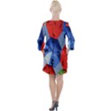 Letters Pattern Folding Umbrellas 2 Open Neck Shift Dress View2