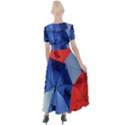 Letters Pattern Folding Umbrellas 2 Button Up Short Sleeve Maxi Dress View2