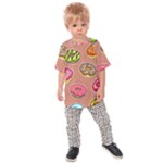 Doughnut Doodle Colorful Seamless Pattern Kids  Raglan Tee