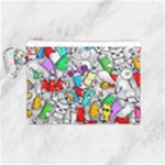 Graffit Characters Seamless Pattern Art Canvas Cosmetic Bag (Medium)
