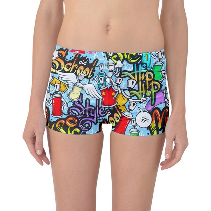 Graffiti Characters Seamless Patterns Reversible Boyleg Bikini Bottoms