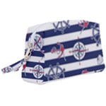 Seamless Marine Pattern Wristlet Pouch Bag (Large)