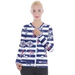 Seamless Marine Pattern Casual Zip Up Jacket