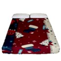 Flat Design Christmas Pattern Collection Art Fitted Sheet (Queen Size) View1